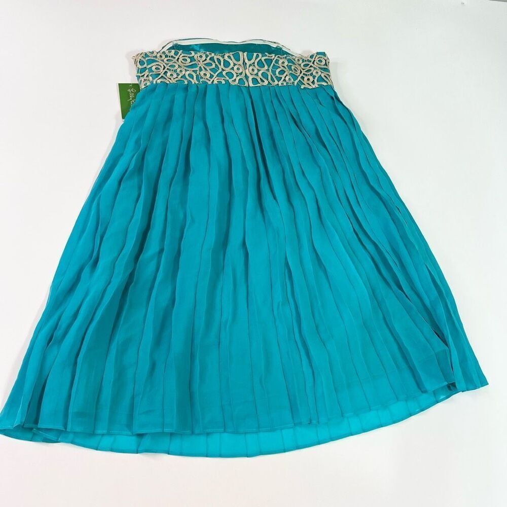 Lilly Pulitzer Jillie Chiffon Strapless Dress Women's 8 Silk Empire Mini NWT - Picture 12 of 13
